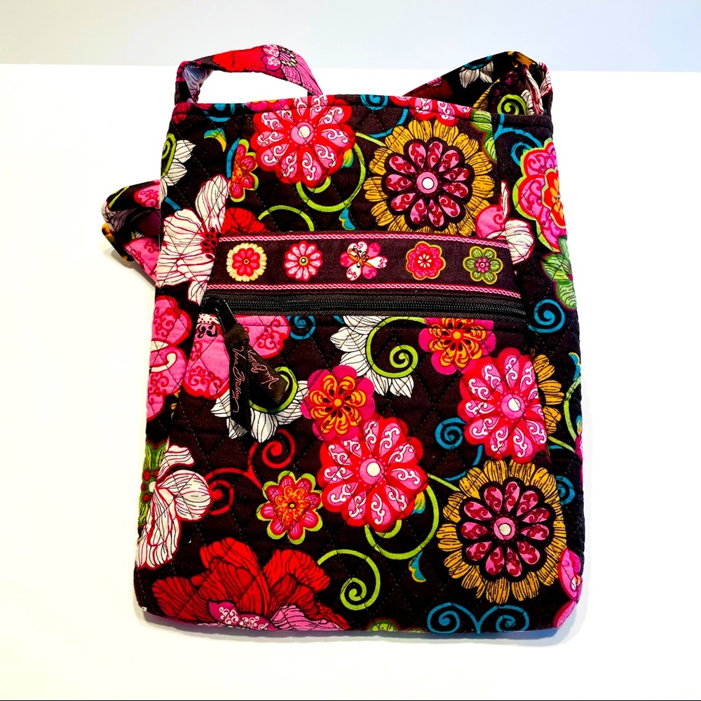 Vera Bradley Mod Floral Pink Purple Floral Cotton Crossbody
